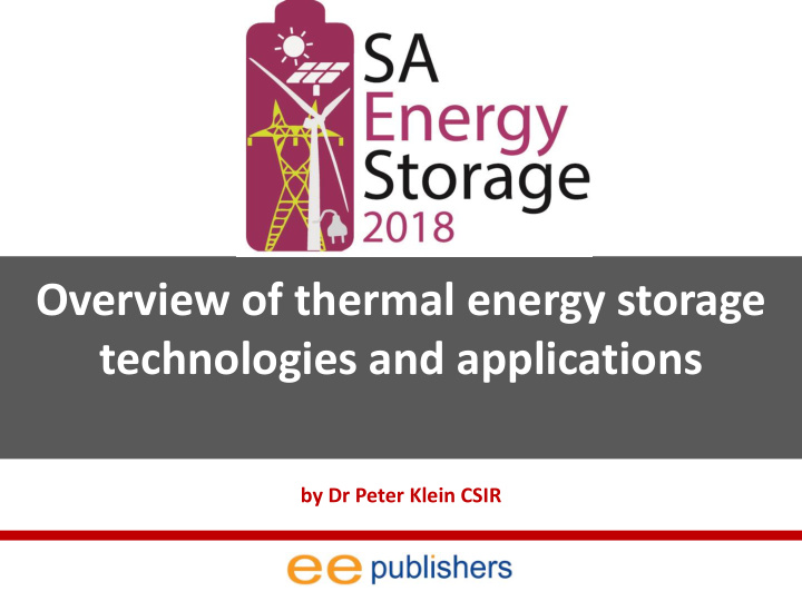 overview of thermal energy storage
