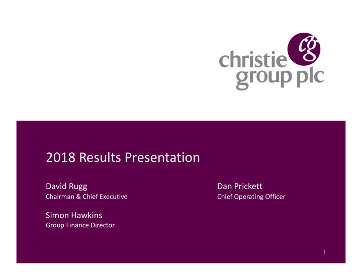 2018 results presentation