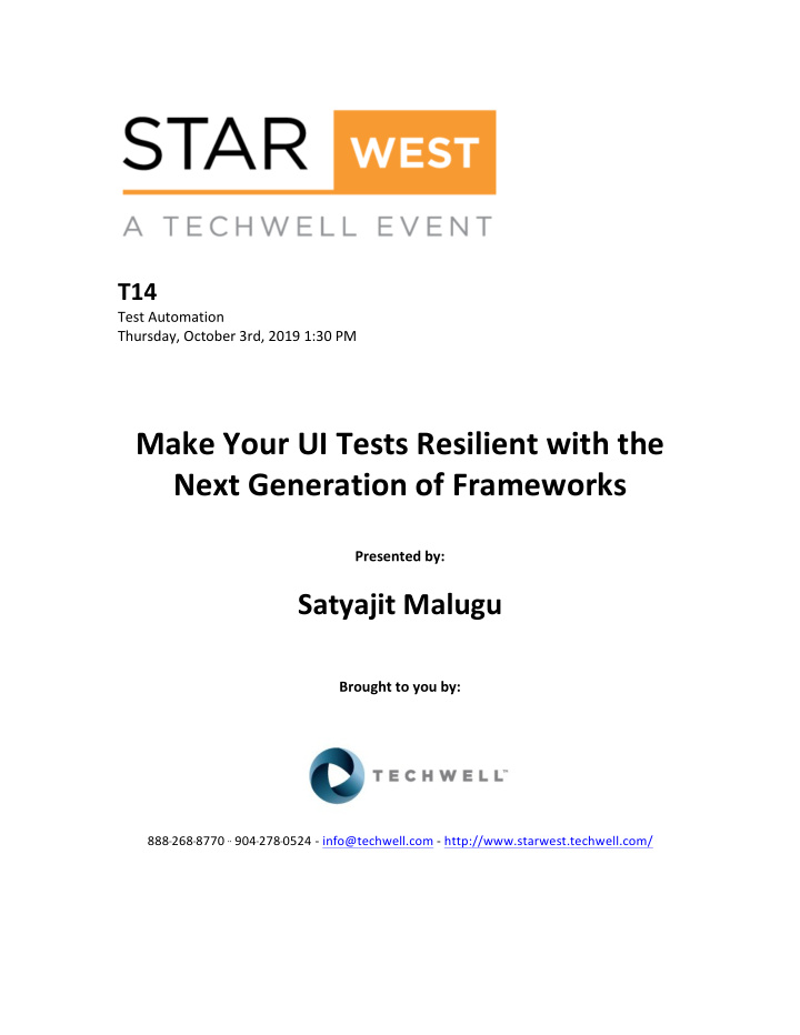 make your ui tests resilient with the next generation of