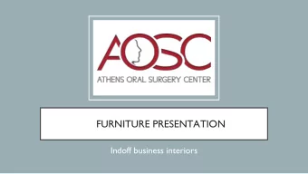 FURNITURE PRESENTATION  Indoff business interiors  FLOOR PLAN  Guest seating, office,  conf, bar