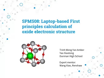 principles calculation of  oxide electronic structure  Trinh Weng Yan Amber  Yao Xiaotong  Dunman