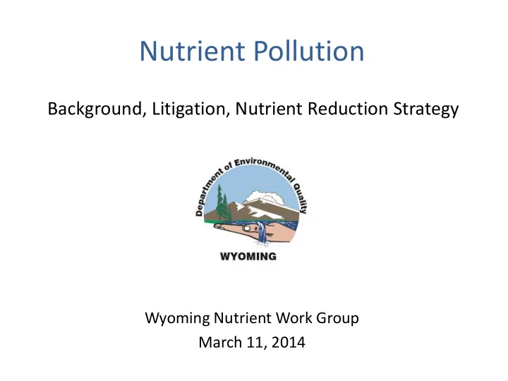 nutrient pollution