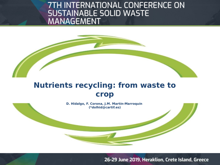 nutrients recycling from waste to crop