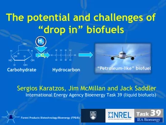 The potential and challenges of drop in biofuels  OH  O  H  H  H  H  H  H - O 2  H  H  C  C