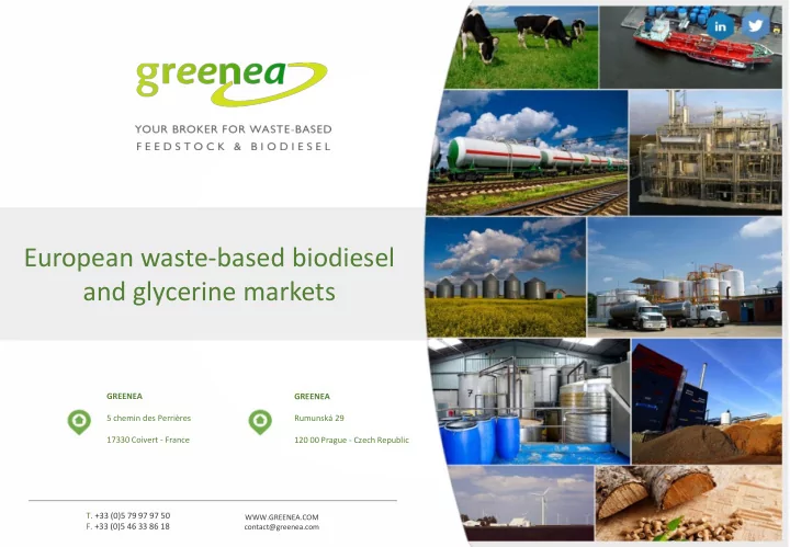 european waste based biodiesel and glycerine markets