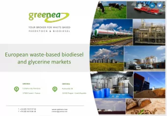 European waste-based biodiesel  and glycerine markets  GREENEA  GREENEA  5 chemin des Perrires
