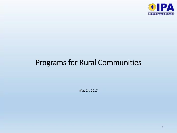 prog ograms for or ru rural al com communiti ties
