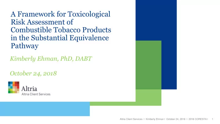 a framework for toxicological