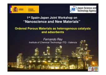 Nanoscience and New Materials  Ordered Porous Materials as heterogenous catalysts  and