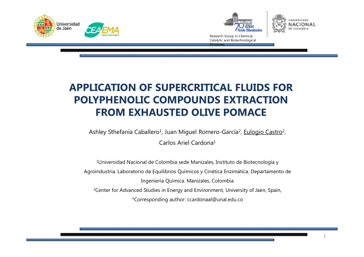 application of supercritical fluids for polyphenolic