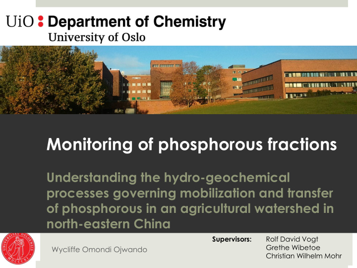 monitoring of phosphorous fractions