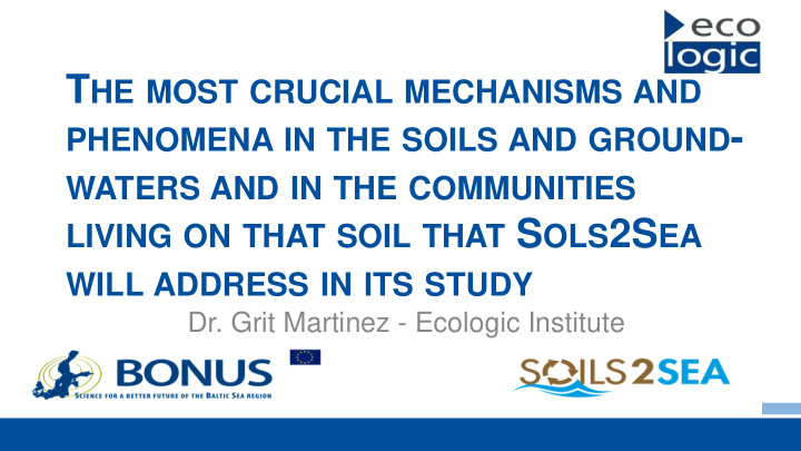 t he most crucial mechanisms and phenomena in the soils