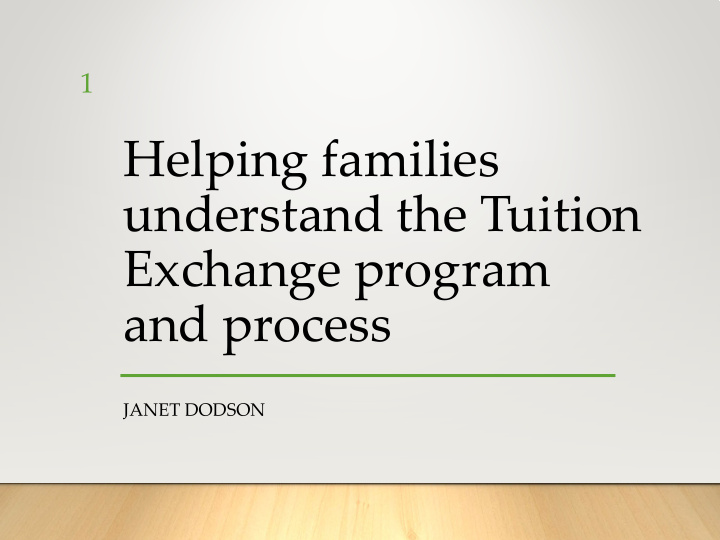 helping families understand the tuition exchange program