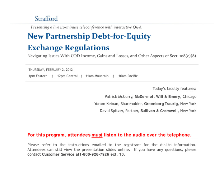new partnership debt for equity exchange regulations