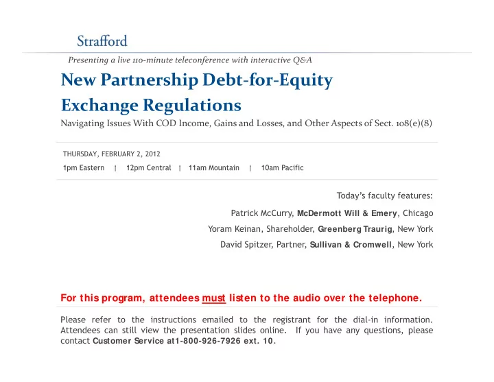 new partnership debt for equity exchange regulations