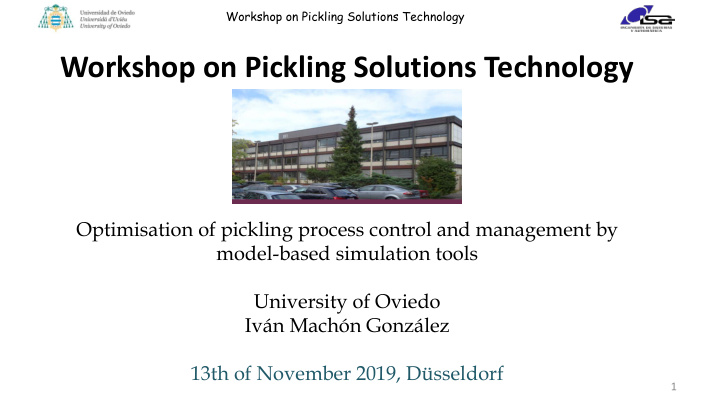 workshop on pickling solutions technology