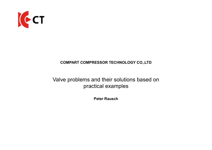 valve problems and their solutions based on practical