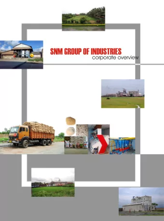 SNM GROUP OF INDUSTRIES  corporate overview  SNM GROUP OF INDUSTRIES  The  past  SNM Group,
