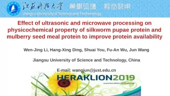 Effect of ultrasonic and microwave processing on  physicochemical property of silkworm pupae