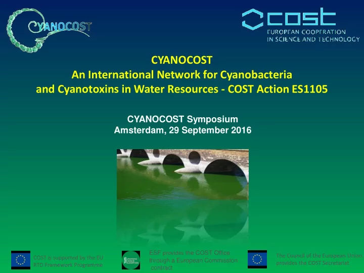 an international network for cyanobacteria
