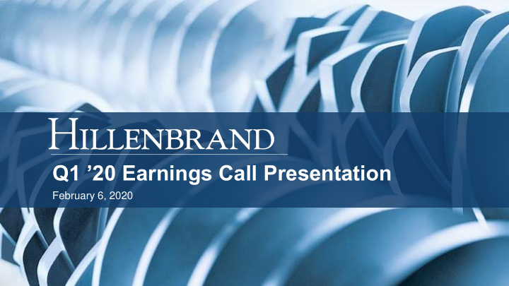 q1 20 earnings call presentation