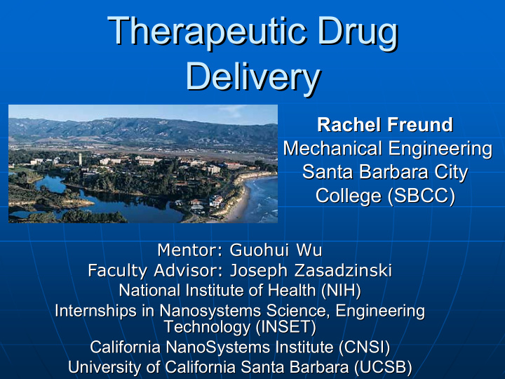 therapeutic drug therapeutic drug delivery delivery