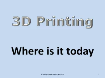 1  Prepared by-Robert Persing April 2017  What is 3D printing  A bit of HISTORY