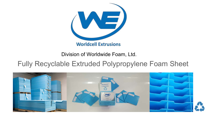 fully recyclable extruded polypropylene foam sheet