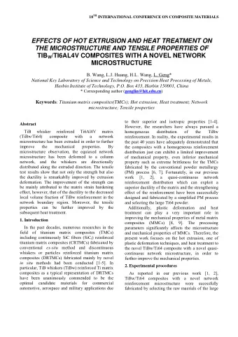 EFFECTS OF HOT EXTRUSION AND HEAT TREATMENT ON THE MICROSTRUCTURE AND TENSILE PROPERTIES OF TIB W