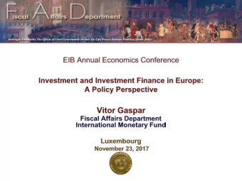 I. Three Stylized Facts  Public Investment Levels Have Fallen  Change in Public Investment since