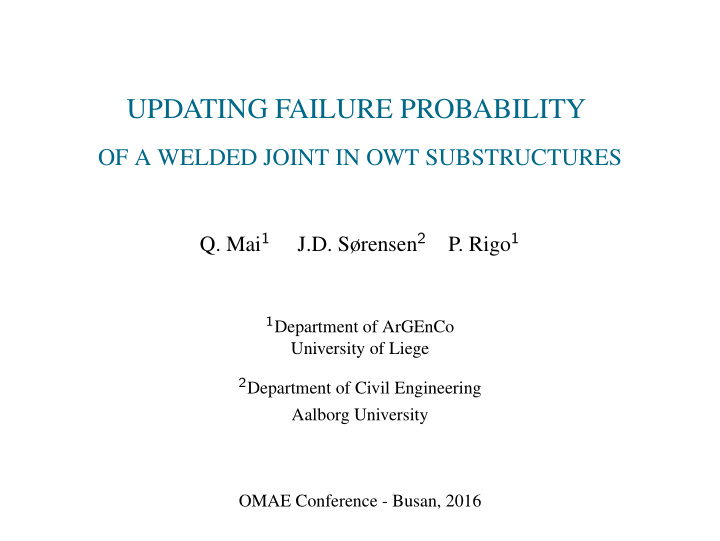 updating failure probability