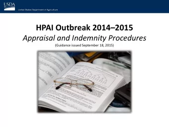 HPAI Outbreak 2014  2015  Appraisal and Indemnity Procedures  (Guidance issued September 18,