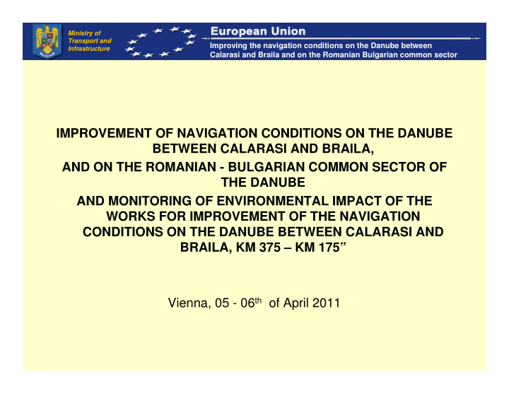 improvement of navigation conditions on the danube