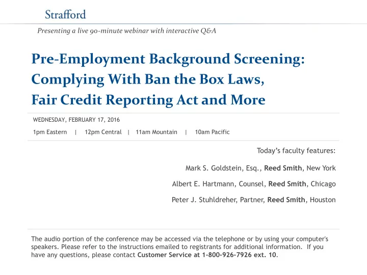 pre employment background screening complying with ban