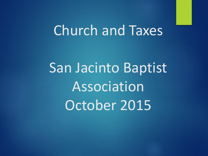 church and taxes