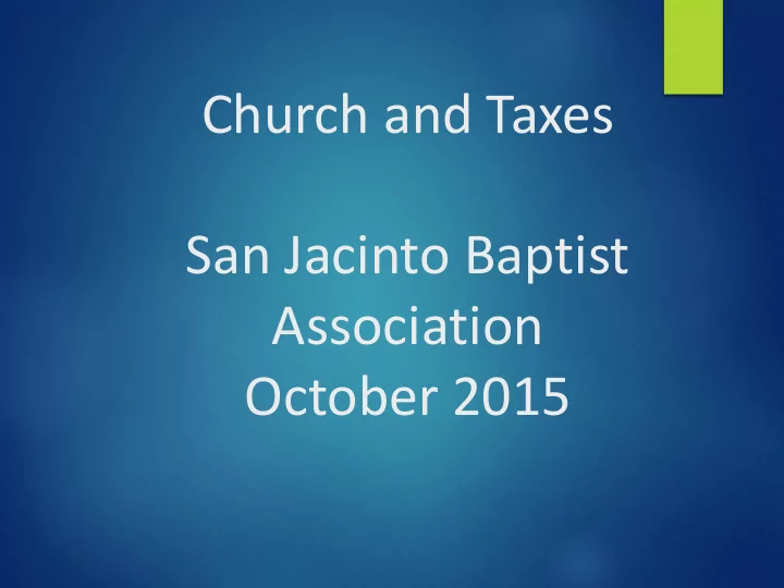church and taxes