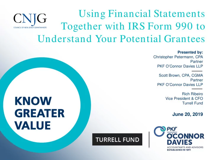 using financial statements together with irs form 990 to