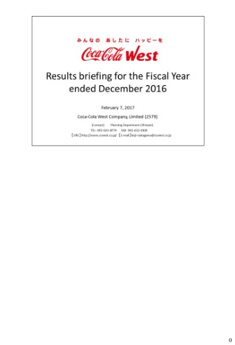 0  Good morning everyone and thank you for attending our Financial Results Briefing  despite