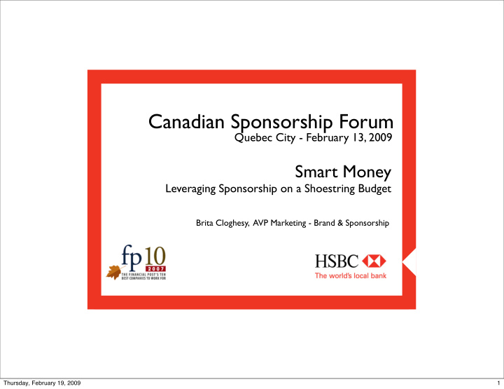 canadian sponsorship forum