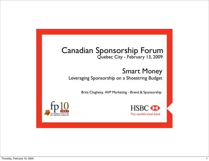 canadian sponsorship forum