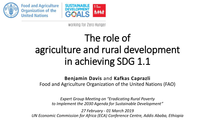agriculture and rural development