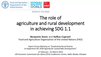 agriculture and rural development  in  in achieving SDG 1.1  .1 Benjamin Davis and Kafkas Caprazli