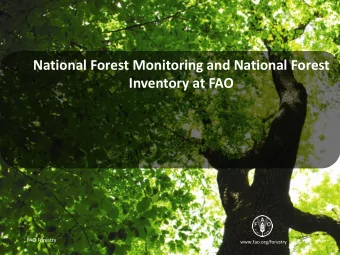 National Forest Monitoring and National Forest  Inventory at FAO  FAO Forestry