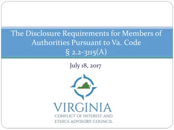 2.2-3115(A)  July 18, 2017  Overview  Background: FAO 2015-F-002  Analysis  Discussion