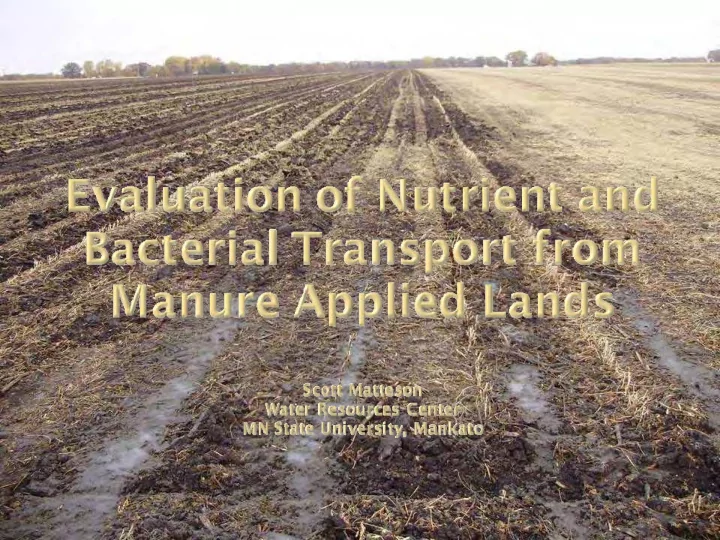 e coli bacteria sediment and nutrient sampling of manure