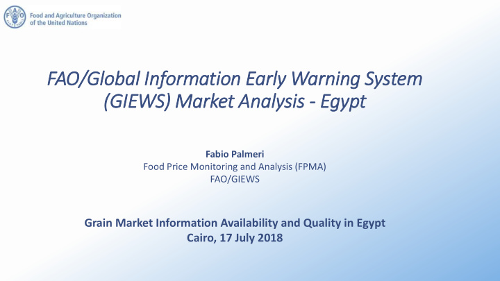 fao global in information early warning system