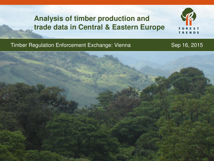 analysis of timber production and trade data in central