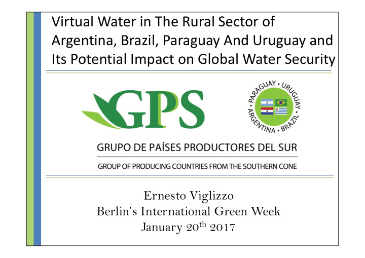 virtual water in the rural sector of argentina brazil