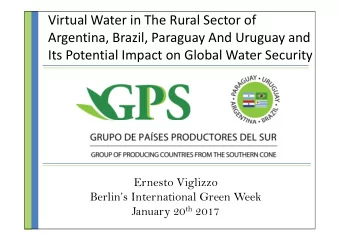 Virtual Water in The Rural Sector of  Argentina, Brazil, Paraguay And Uruguay and  Its Potential