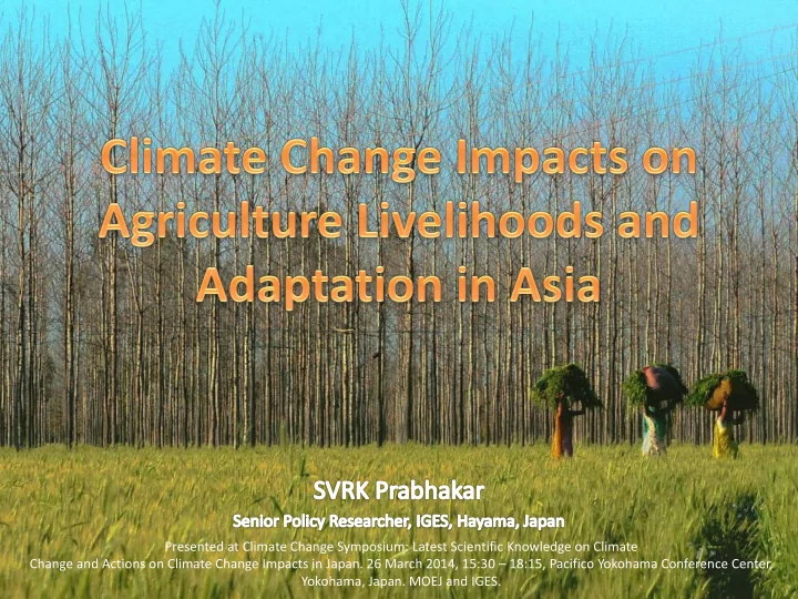 presented at climate change symposium latest scientific